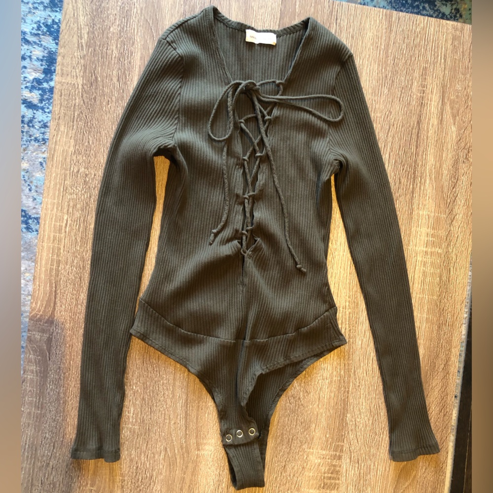 Makers of Dreams Ribbed Green Bodysuit
